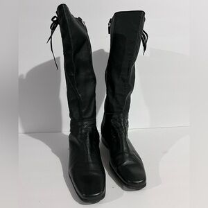 Elegant Black Lace-Up Women's Boots
